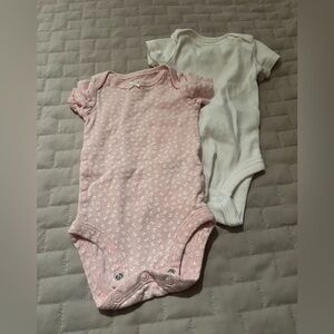 Carter's Pink Floral + White Bodysuit set (2) newborn